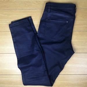 Club Monaco coated denim skinny jeans leggings